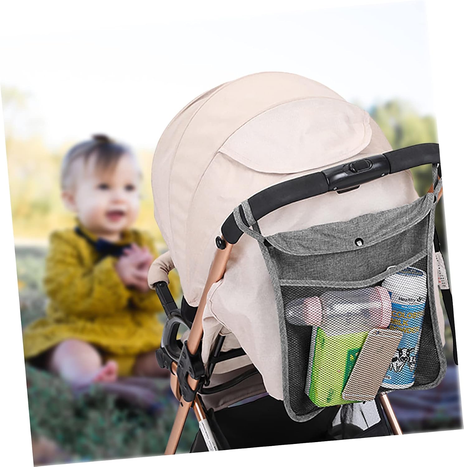 Stroller Hanging Bag Diaper Bag Organizer Mesh Pouches for Snacks and Diapers