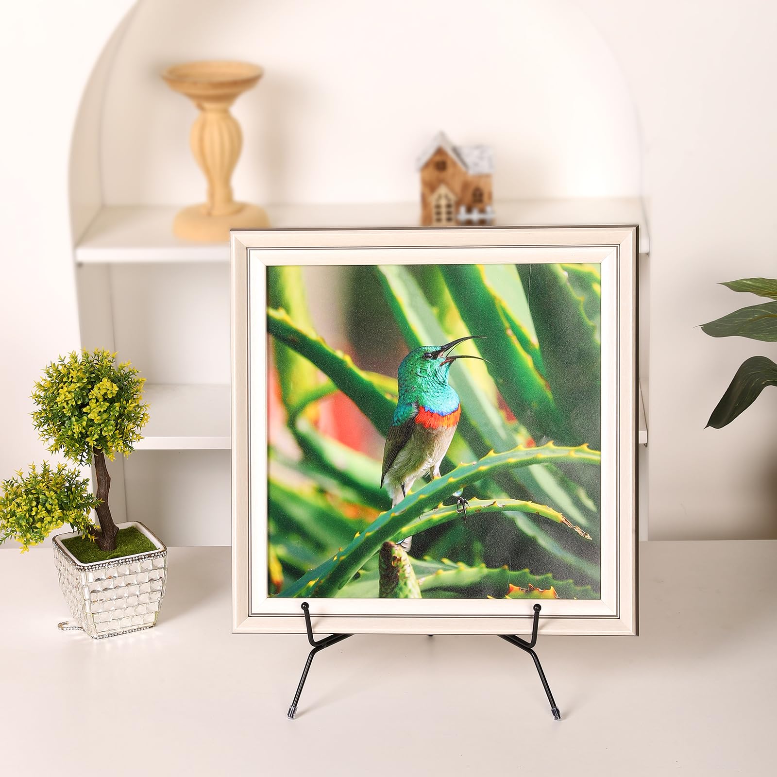 Lot de 10 présentoirs antidérapants en fer noir pour afficher des photos, des assiettes, des livres et des arts (10,2 cm