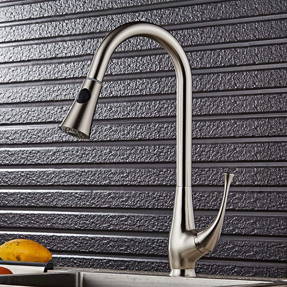 Pull Out Kitchen Faucet Chrome∕Nickel Brushed Sink Mixer Tap 360 Degree Rotation Taps Tap,B