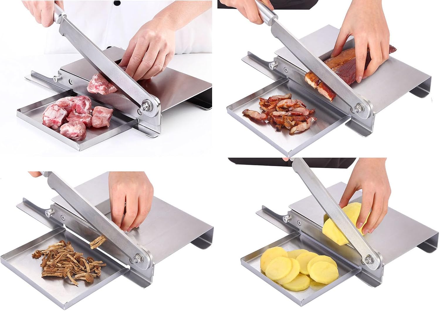 Stainless Steel Frozen Meat Slicer,Machine Bone Saw Machine Meat Slicer Chicken Duck Fish Lamb Meat Bone Cutting Machine(Multifunctional Slicer)