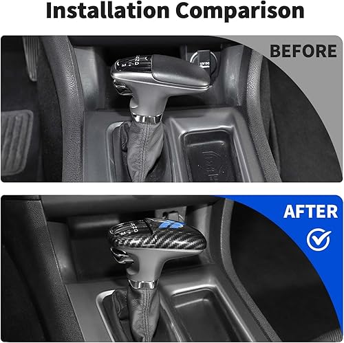 Miniatura 2 de JWWY Pomos de palanca de cambios para Dodge Challenger Charger 2015-2024+ Durango 2018-2023 Accesorios interiores de fibra de carbono azul