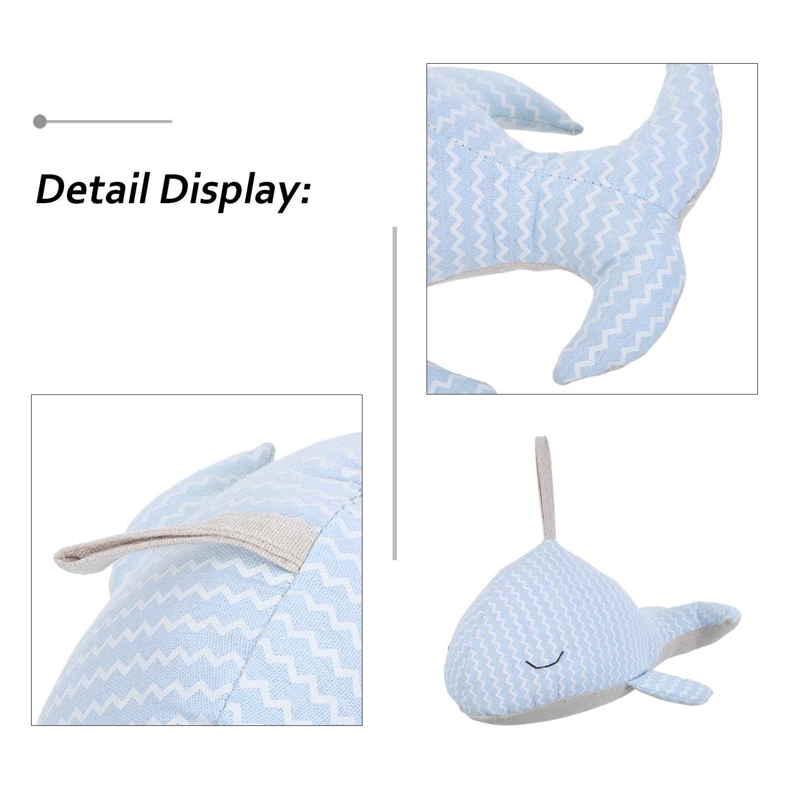 DOITOOL Fermaporta decorativo in tessuto, fermaporta per interni a forma di animaletto, anticollisione a forma di balena per la casa, protezione da parete per pavimento appesantita, azzurro