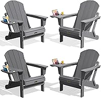 Vista 85 de SERWALL - Silla plegable Adirondack para patio, jardín, exterior, resistente a la intemperie, sillas para hoguera, color naranja