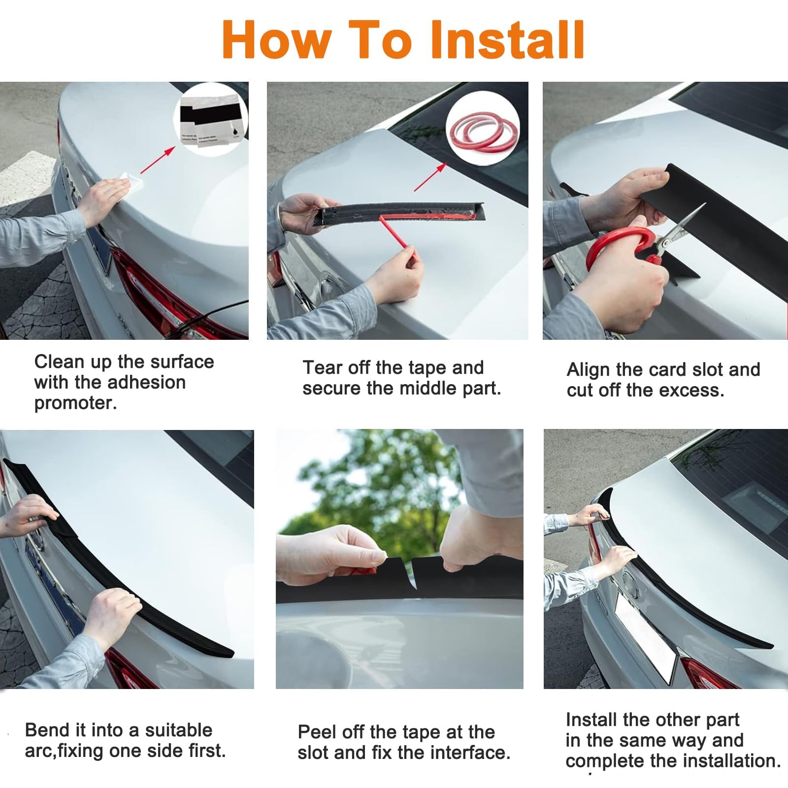 Aileron ABS ArrièRe de Voiture Spoilers pour,Coffre ArrièRe Toit Becquet, Pare-Brise Aile Becquet Lèvre Modification Accessoires