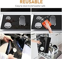 Vista 5 de Funda para estufa de gas, protector de quemador superior para estufa de gas Samsung, protector reutilizable, revestimiento de horno, antiadherente