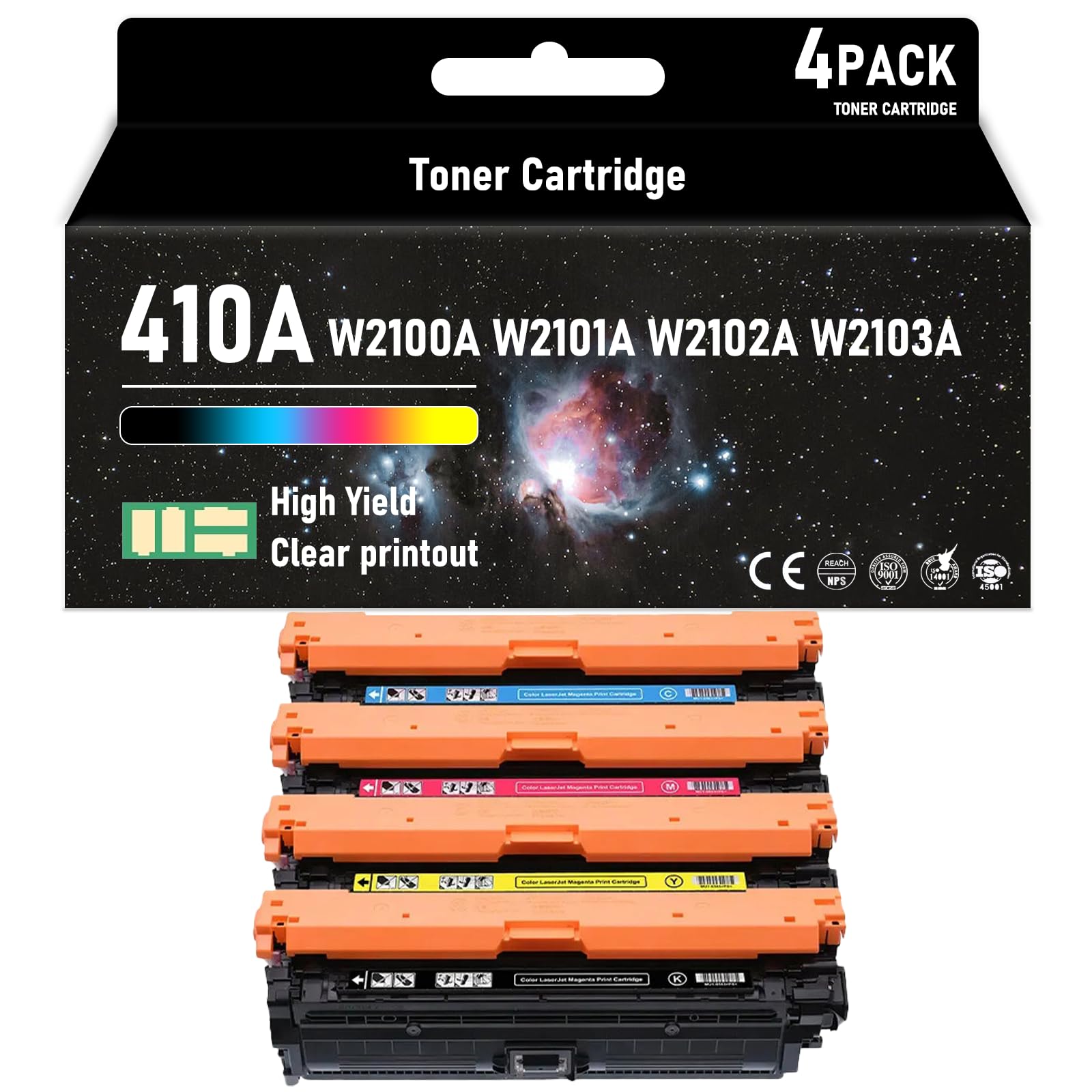 210A W2100A W2101A W2102A W2103A High Yield Toner Cartridge Compatible for HP Compatible Replacement for HP Laserjet ProColor Laserjet Pro 4201DW 4201DN 4301DW 4301DN 4301FDW Printers