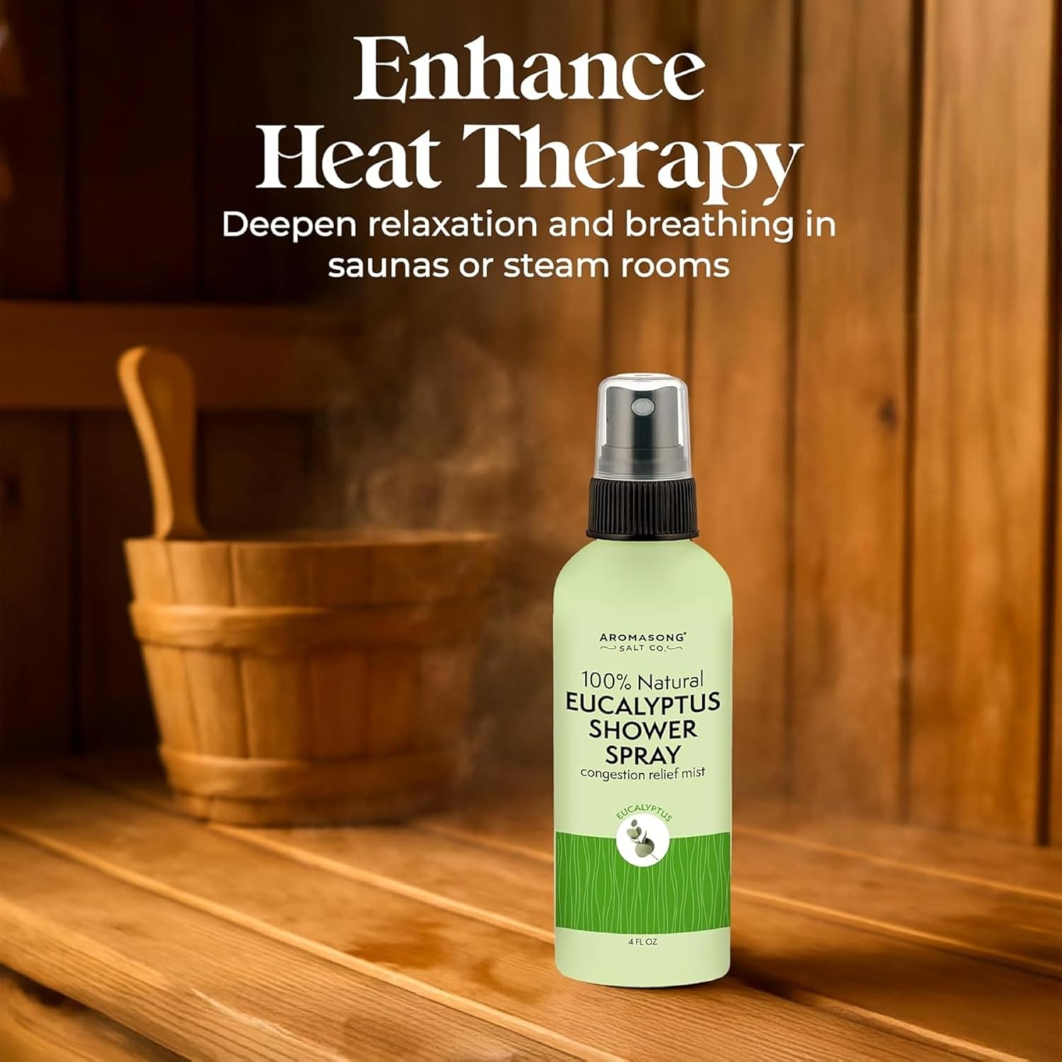 Aromasong Eucalyptus Shower Spray Aromatherapy – 100% Natural Eucalyptus Spray for Shower – Made in USA, Pure Essential Oil Mist for Sinus Relief & Spa-Like Steam, 4 fl oz 3 Pack