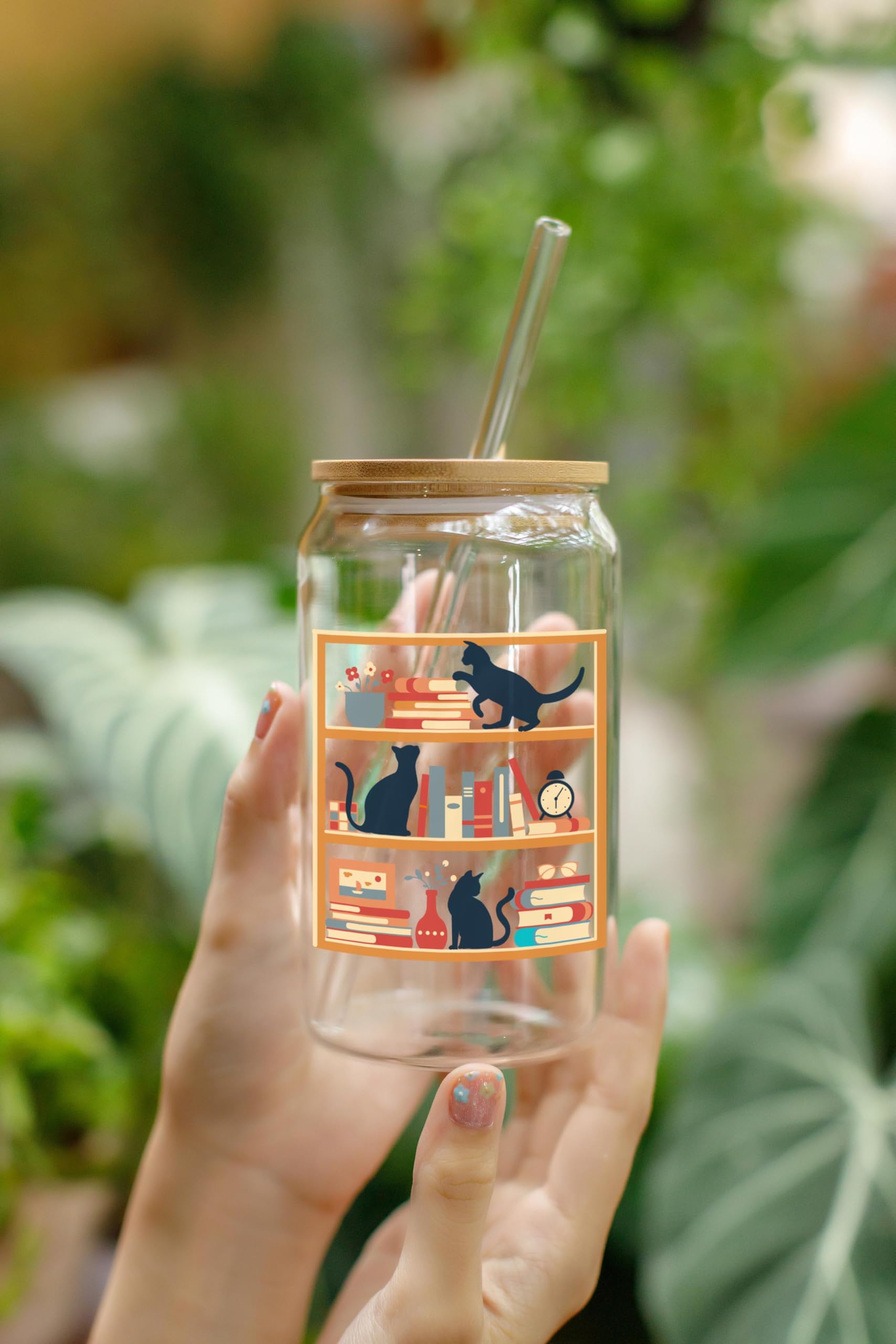 NewEleven Christmas Gifts For Book Lovers - Gift For Women - Book Themed Gifts for Readers, Librarians, Bookaholics - Birthday Present For Women, Her, Best Friend – 16 Oz Coffee Glass