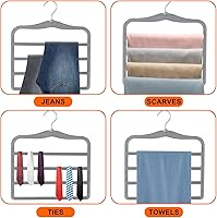 Vista 7 de Organizadores y almacenamiento de armario, perchas mágicas para pantalones que ahorran espacio, perchas para faldas de 4 niveles, perchas para jeans