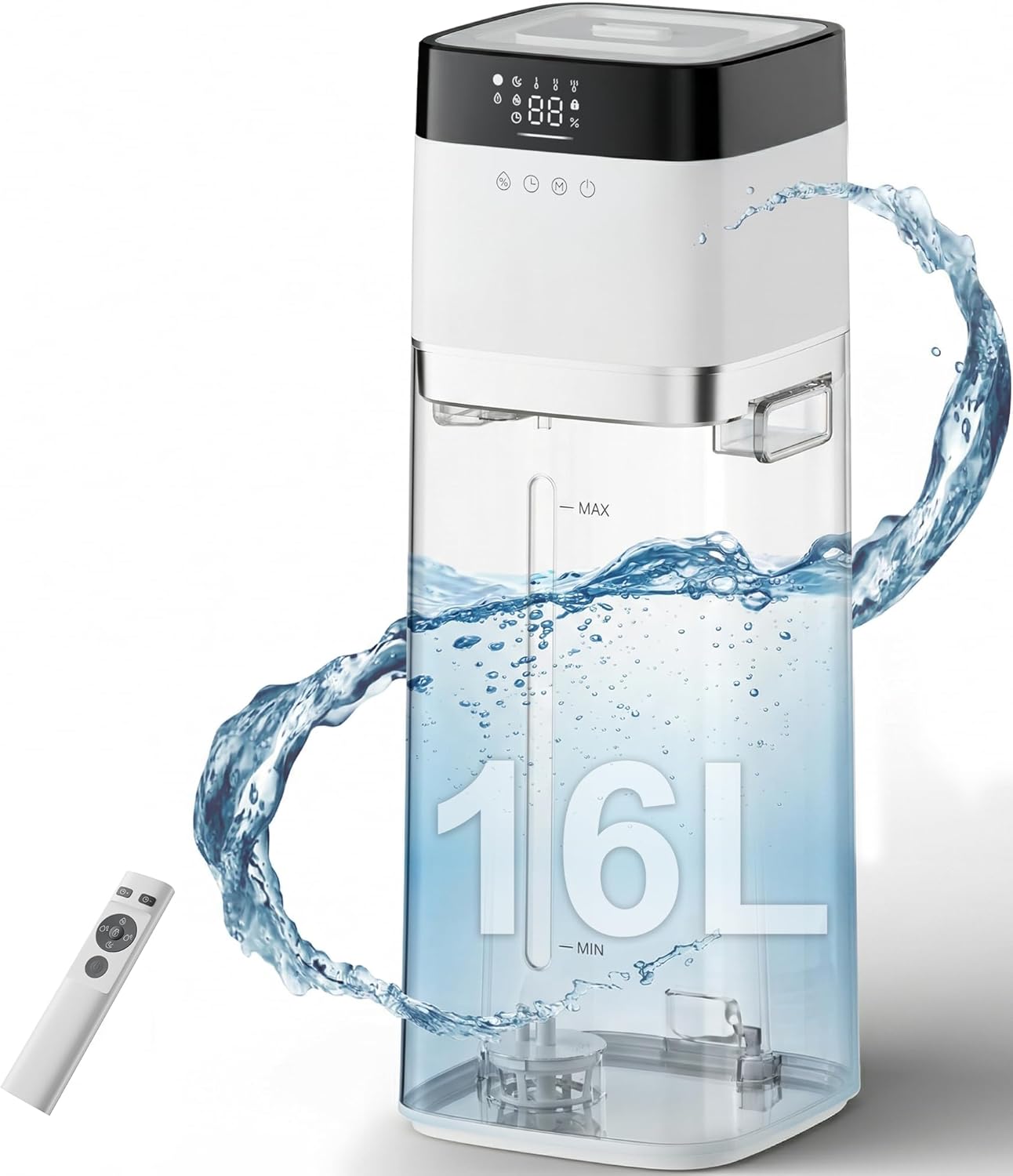 Mountman 4.2Gal/16L Humidifiers for Bedroom,Top Fill Humidifier Large Room with 100H Runtime,300ml/h High Output,Cover Up to 1500ft²,Cool Mist Humidifier for Plants,Indoor,Office,Home,White