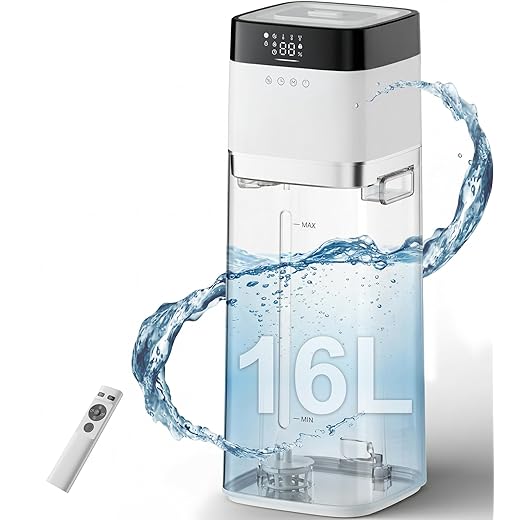Mountman 4.2Gal/16L Humidifiers for Bedroom,Top Fill Humidifier Large Room with 100H Runtime,300ml/h High Output,Cover Up to 1500ft²,Cool Mist Humidifier for Plants,Indoor,Office,Home,White