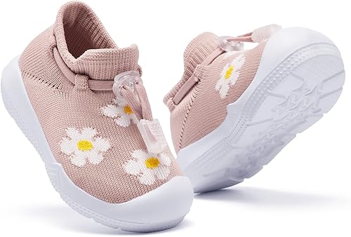 Miniatura 6 de MORENDL Zapatos de calcetín para caminar para bebé, 2 pies pequeños, pantuflas para niños pequeños, niñas y niños, suela suave, antideslizante,