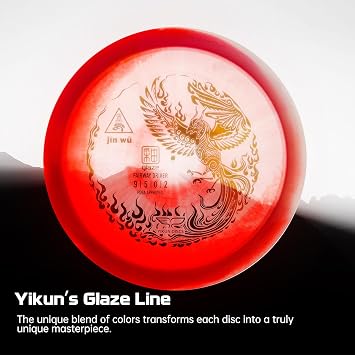 yikundiscs Yikun Professional PDGA Disc Golf Control Driver 170-175g Glaze Line Disk Drivers Perfect for Outdoor Games and Competition (Random Red/Green Color)