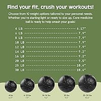 Vista 5 de Balón medicinal con peso central de 4, 6, 8, 10, 12, 14, 16, 20, 25, 30 libras, cuero vegano suave al tacto con agarre resistente para entrenamiento