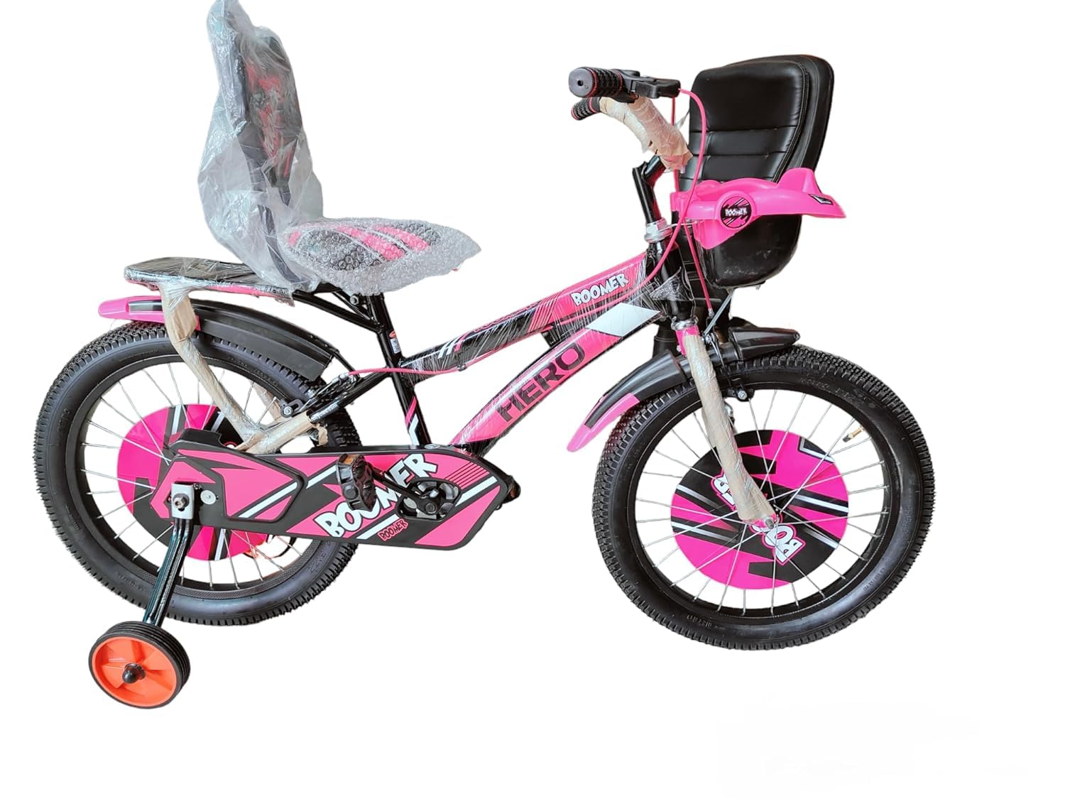 Hero Boomer 16" Kids Bicycle - Fat Tyres, Sleek Design for Ages 4-8 (Black Pink Edition) (B0CP2KFLP4) Amazon Price History, Amazon Price Tracker