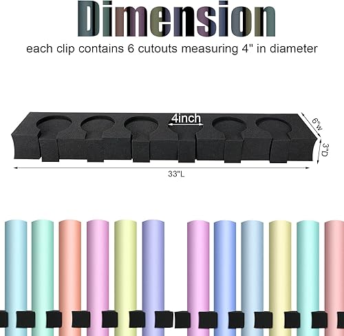 Miniatura 2 de Colarr 2 juegos de rollos de papel sin costuras para almacenamiento de telón de fondo de fotos, 33 x 3 x 6 pulgadas, soporte para telón de fondo de