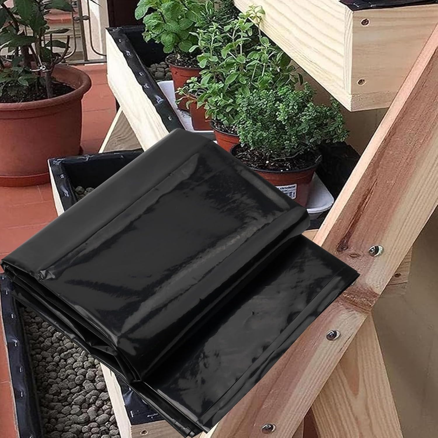 Heavy Duty Pond Liner for Garden Koi Ponds Water Features 4x6m 5x8m 6x10m 8x12m 10x15m Impermeable Pond Lining Film for Irregular Shapes Fish Ponds, Underlay Tarpaulin Sealing Membrane(9.8x13.1ft)