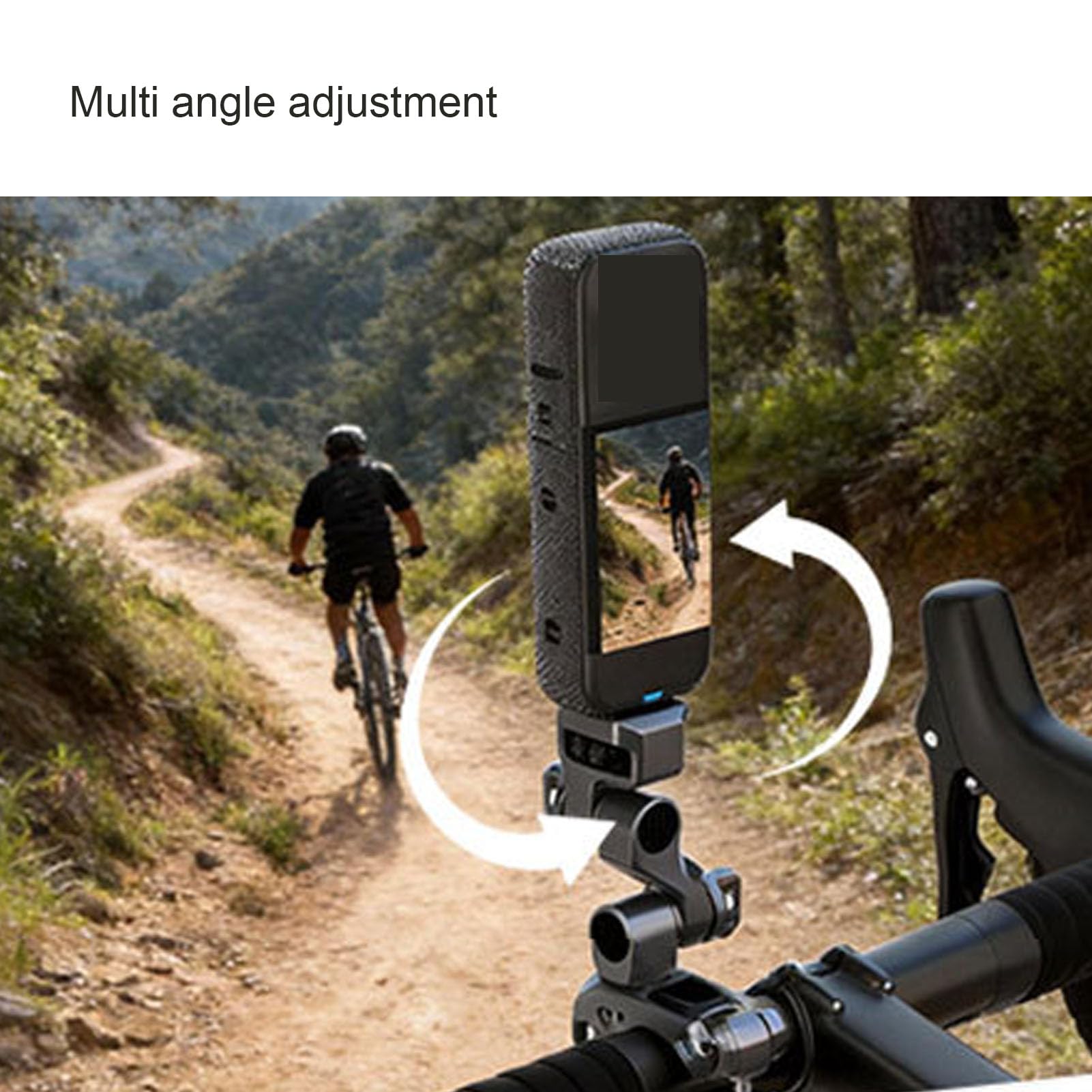 KIMISS Uchwyt do Kamery Rowerowej Zacisk Uchwytu do Kamery Akcji na kierownicę Obrót 360° Zacisk na rurę 18-39mm Aluminium CNC z Interfejsem 1/4 Cala Kierownicy Motocykla/roweru