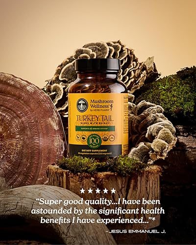 Miniatura 8 de Herb Pharm Mezcla de cola de pavo de bienestar de hongos con REISHI