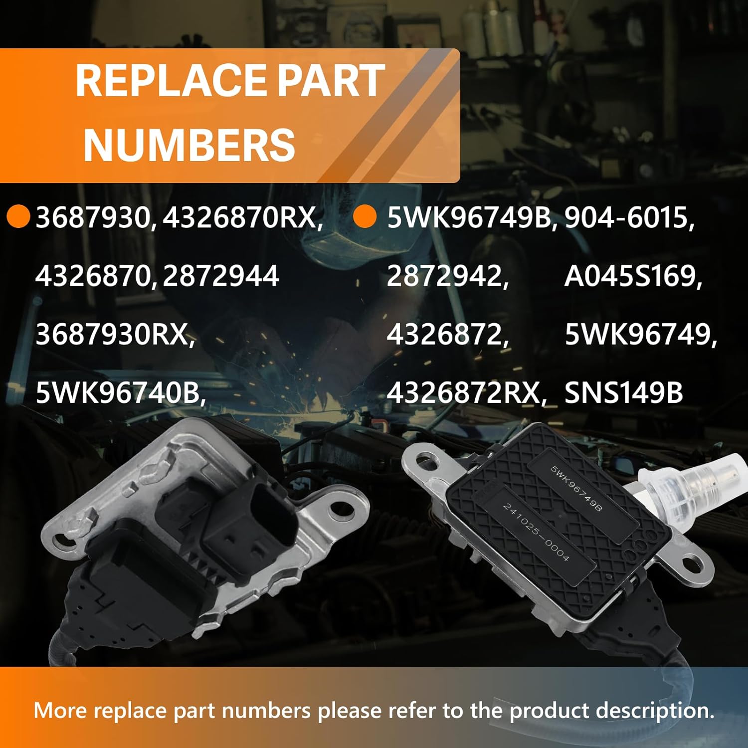 Inlet & Outlet NOx Sensor - Compatible with 2013-2018 Cummins Engine ISX 15.0, ISX 11.9, Downstream & Upstream Nitrogen Oxide Sensor, Replace #5WK96740B, 3687930, 5WK96749B, 2872942