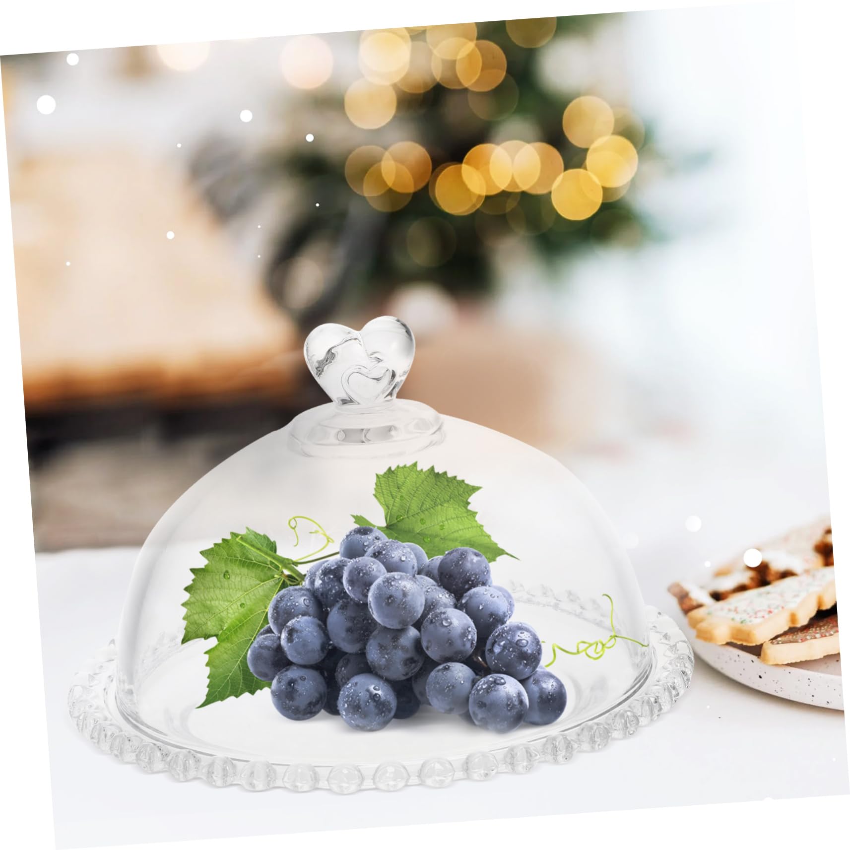Plato transparente con tapa, diseño Ele para servir, perfecto para el hogar, fiestas y catering, 1 juego