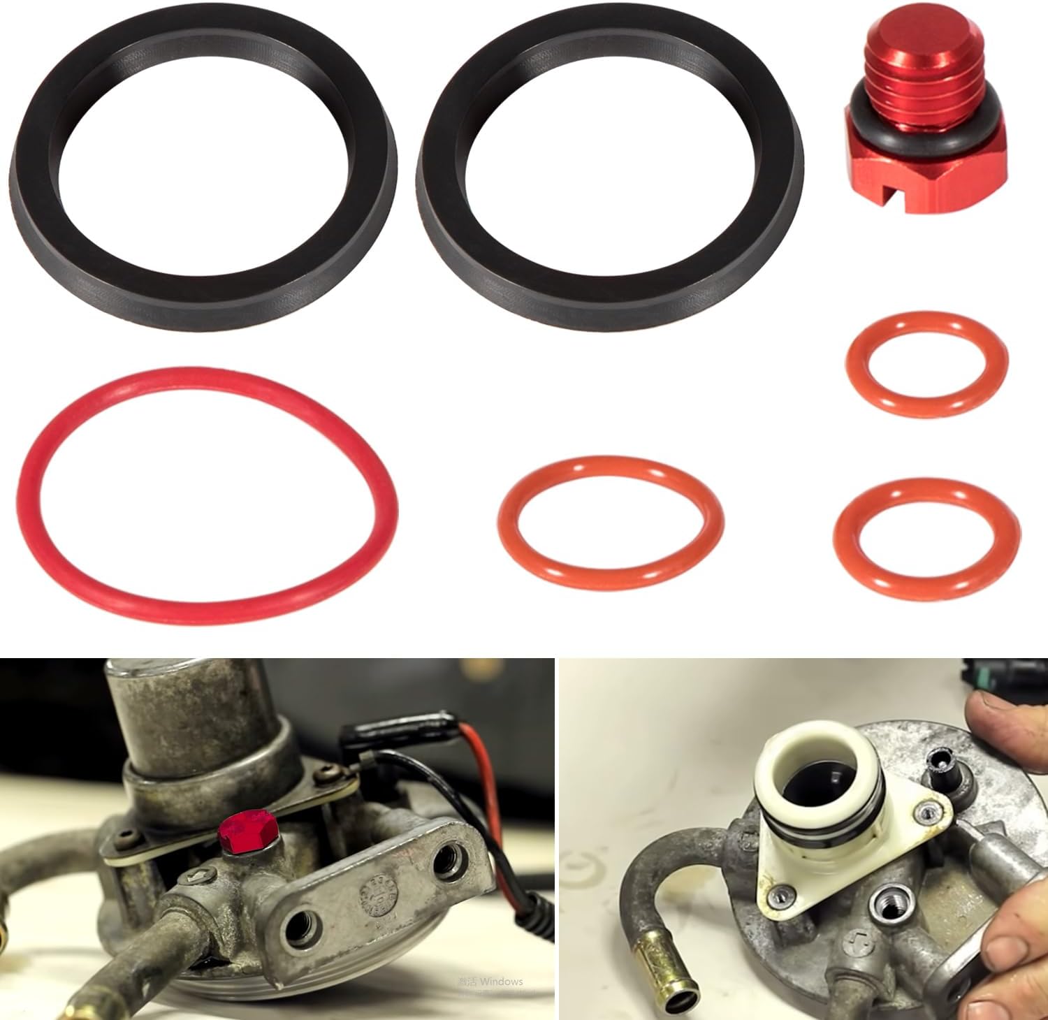 6.6L Duramax Fuel Filter Primer Rebuild Seal Kit Viton ORings Billet Bleeder Screw For 2001