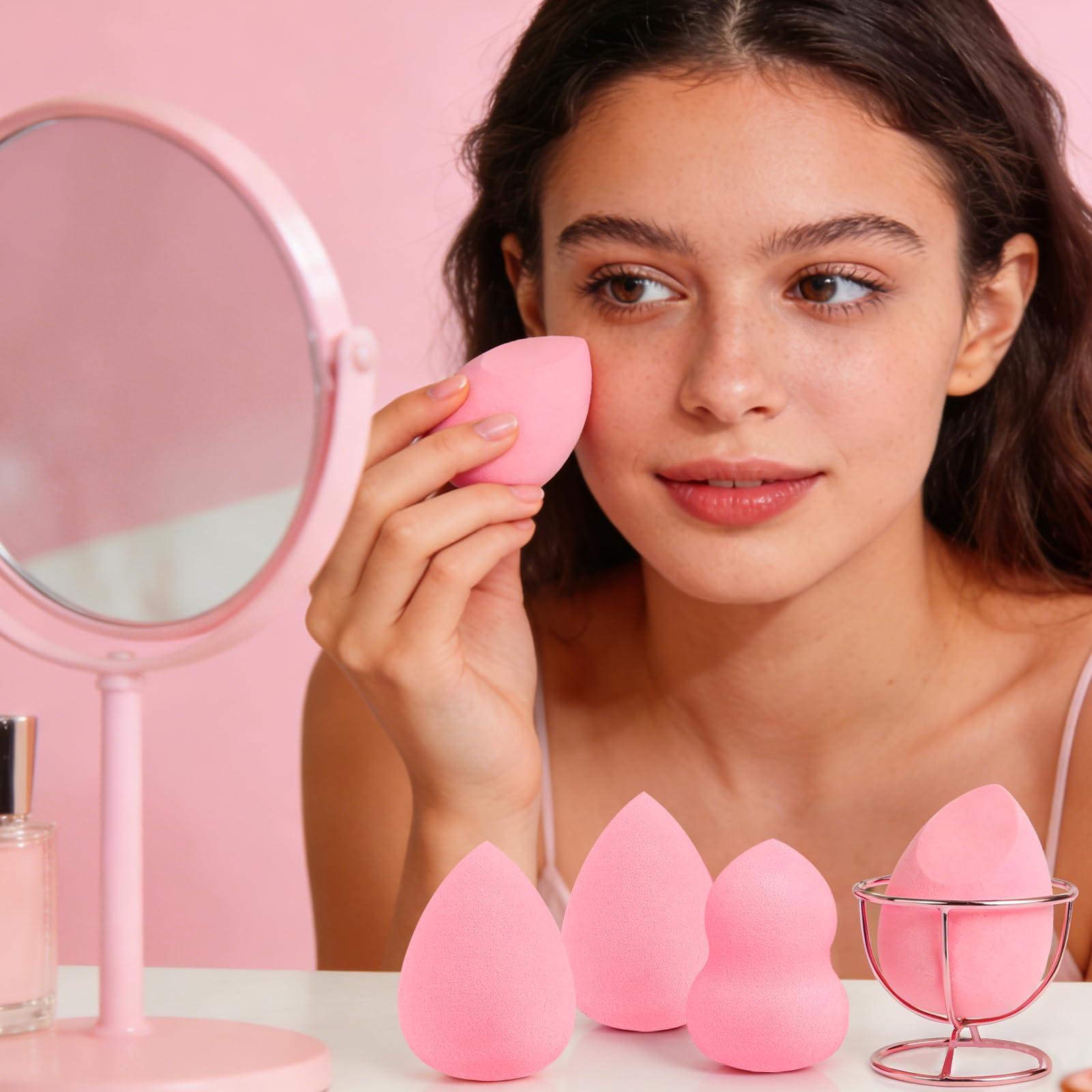 Make-up-Schwämme-Set, latexfrei, weich und wiederverwendbar, für Nass-/Trockenanwendung, Puderquaste für Grundierung und Concealer, waschbare Make-up-Schwämme, 15-teilig