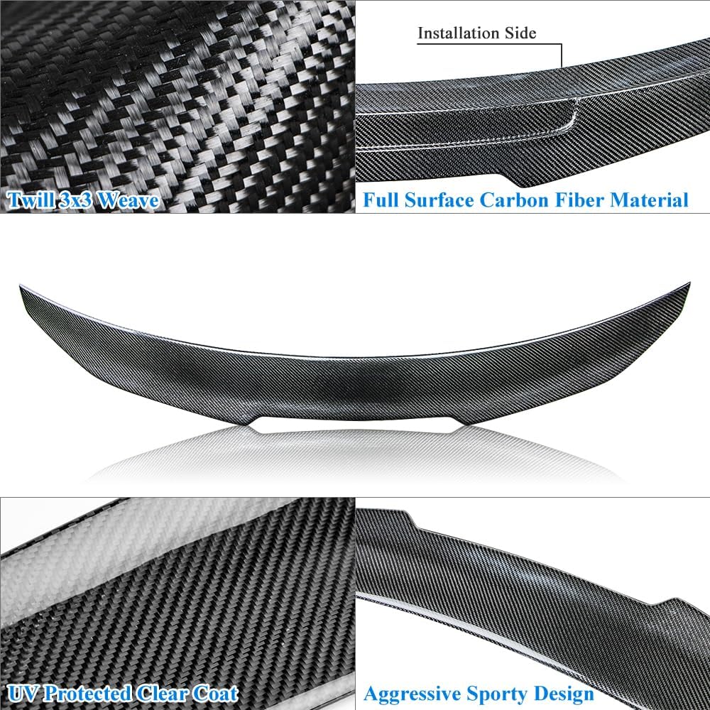 Real Carbon Fiber Spoiler Compatible with BMW 4 Series F36 Gran Coupe 4-Door Trunk Spoiler 2014-2020