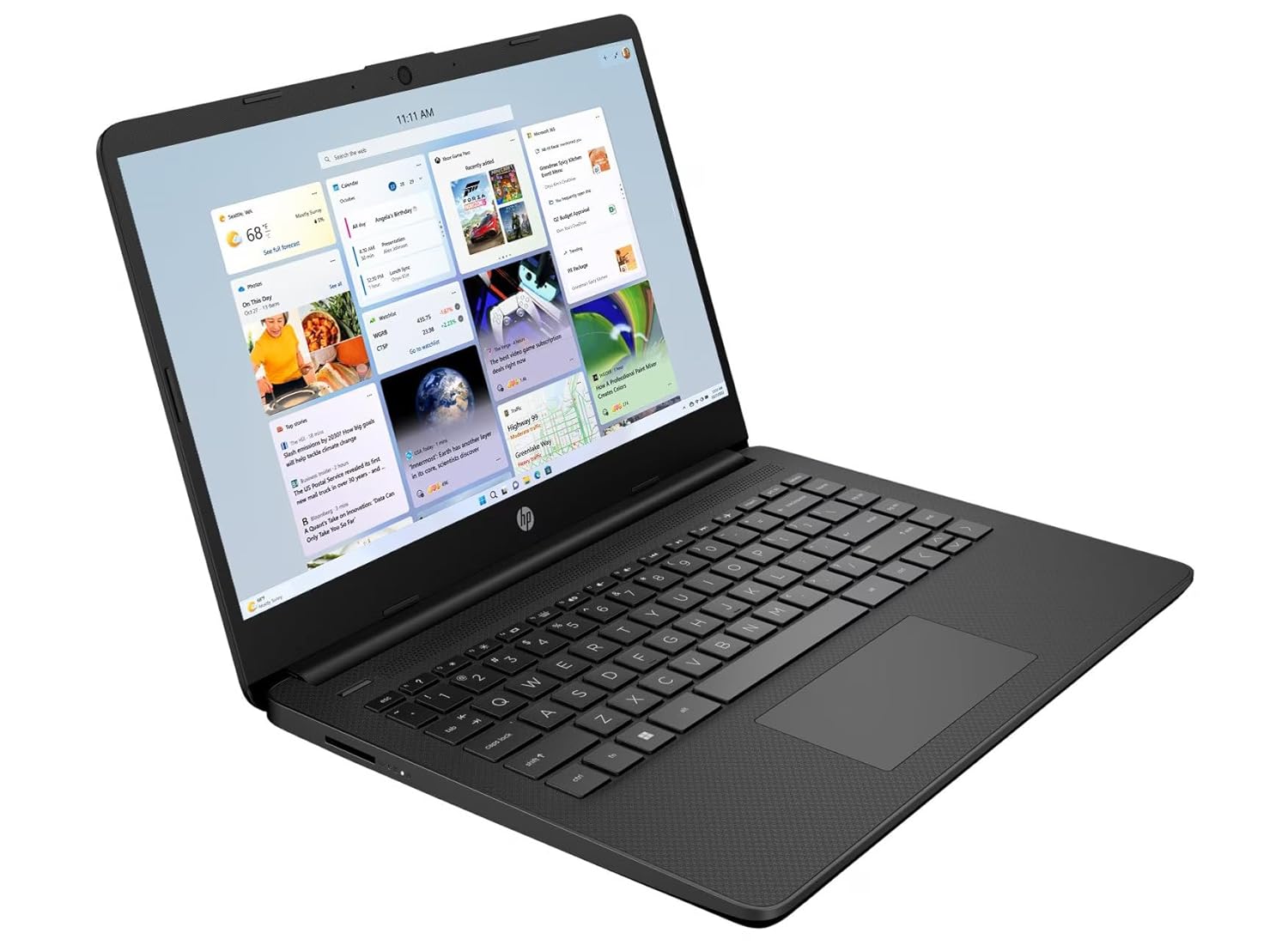 HP 14s-dq0011na 14" FHD Laptop | Intel Pentium Silver N5030 (up to 3.1 GHz) | 4GB RAM | 128 SSD | Windows 11 | Microsoft 365 (1 Year Subscription Included) | Jet Black (Renewed) - Image 2