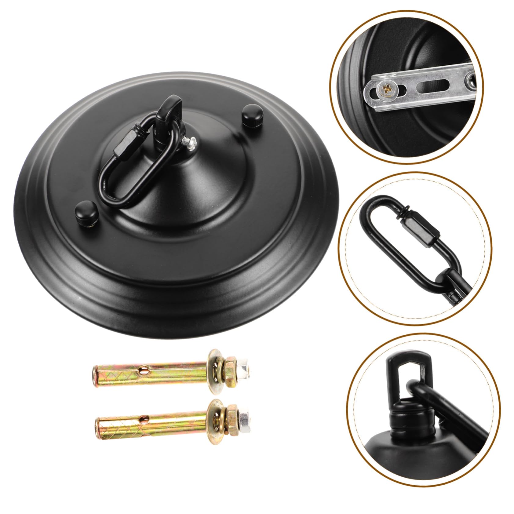 Placa de Montaje para Lámpara de Araña Redonda Negra, Dosel Colgante de Techo, Soporte de Luminaria Resistente para Luces de Techo, Accesorios de Instalación, para Uso Doméstico