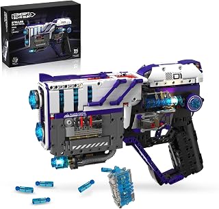 Sci-Fi Blaster Gun Building Set for Teens 14+ | Mechanical Pistol Model with Lights & Shootable, Futuristic Space Collectible Kit Toy, Idea Gift for Teens 1334PCS
