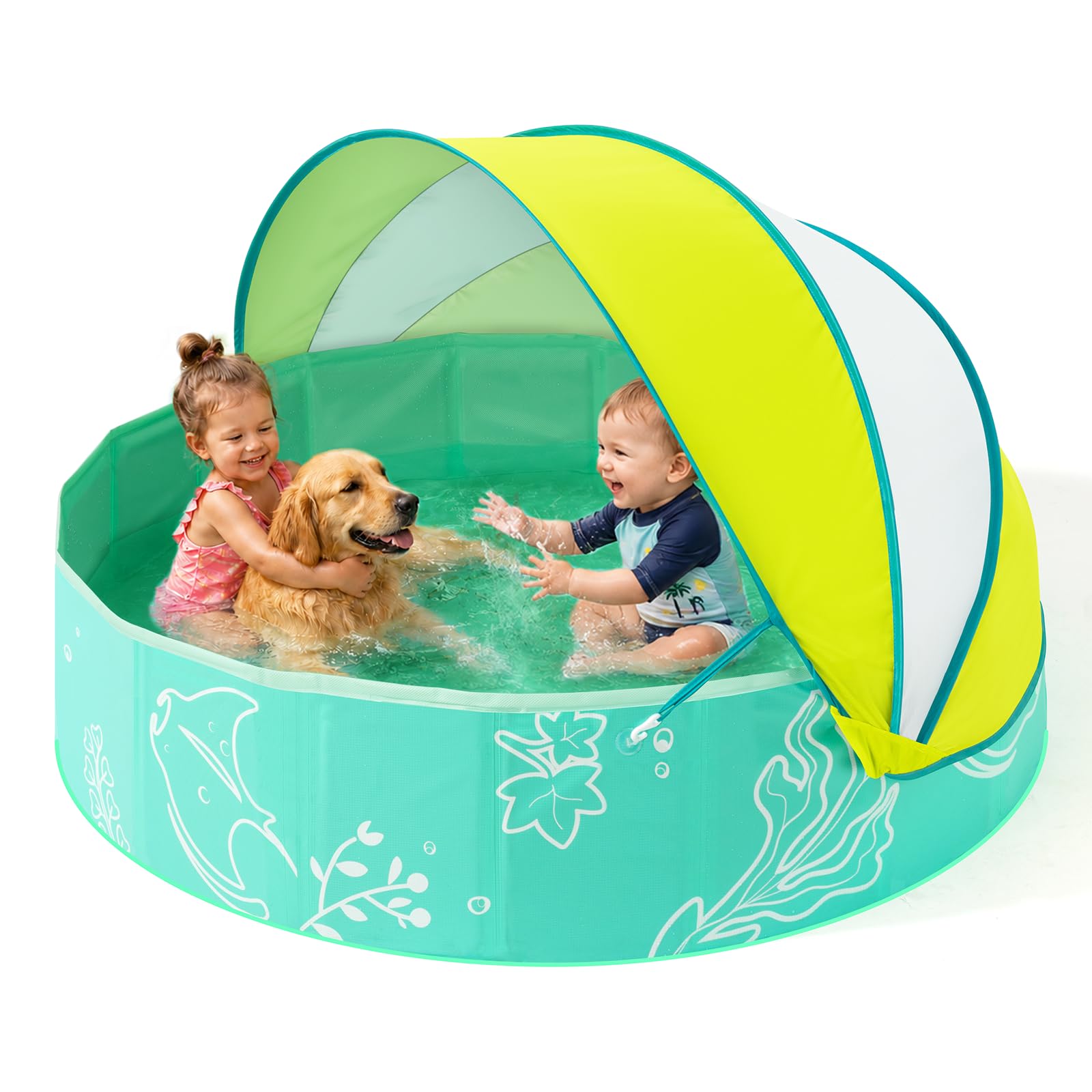 Photo 1 of Hikiddy 47in Foldable Kiddie Pool with Canopy
