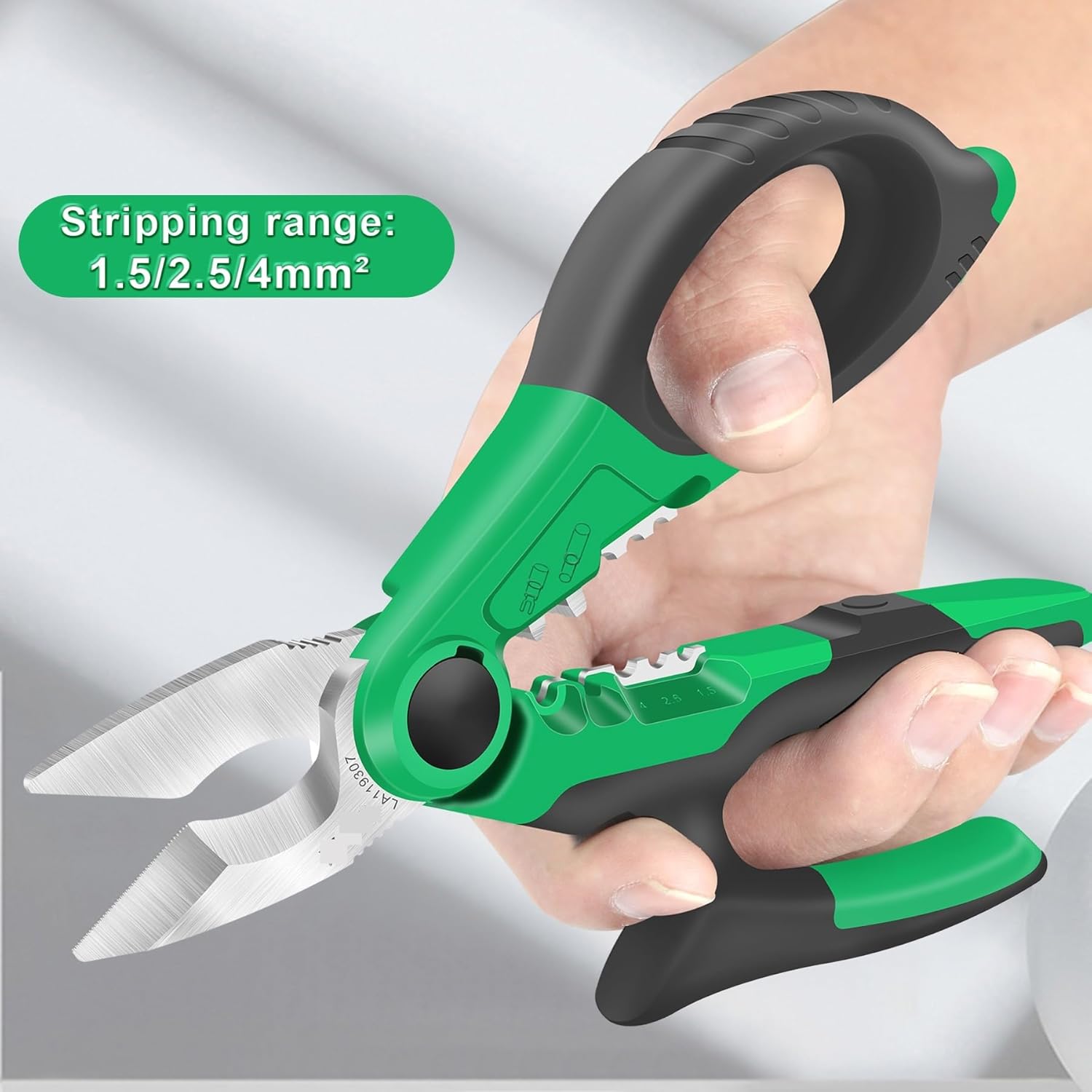 1PCS 6/7 inch Electrician Scissors 1.5-4mm² Wire Cutters Stripping Electric 1.5-4mm² Cutting Terminal Crimping Stainless(7 inch LA119307)