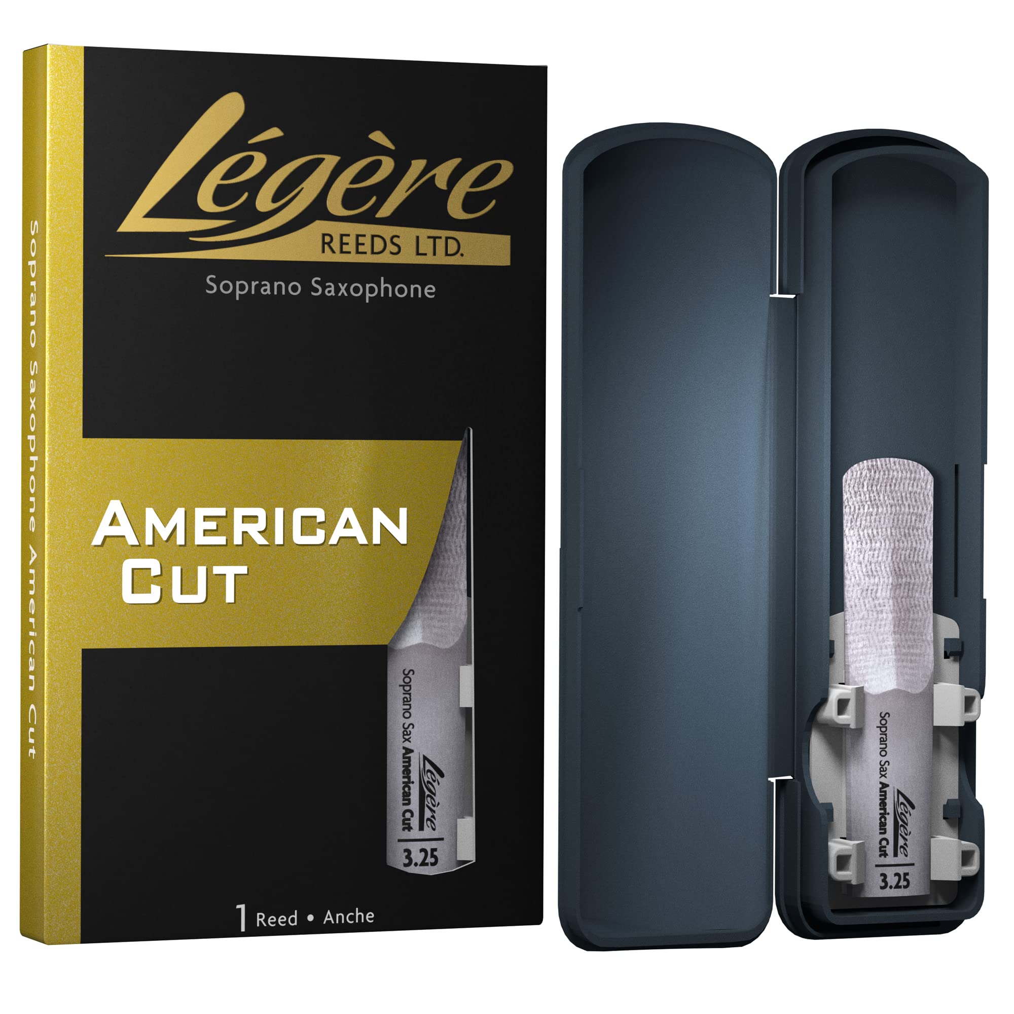 Légère Reeds - Soprano Saxophone Reed, American Cut, Strength 3.25 (SSA3.25) - Premium Synthetic Woodwind Reed