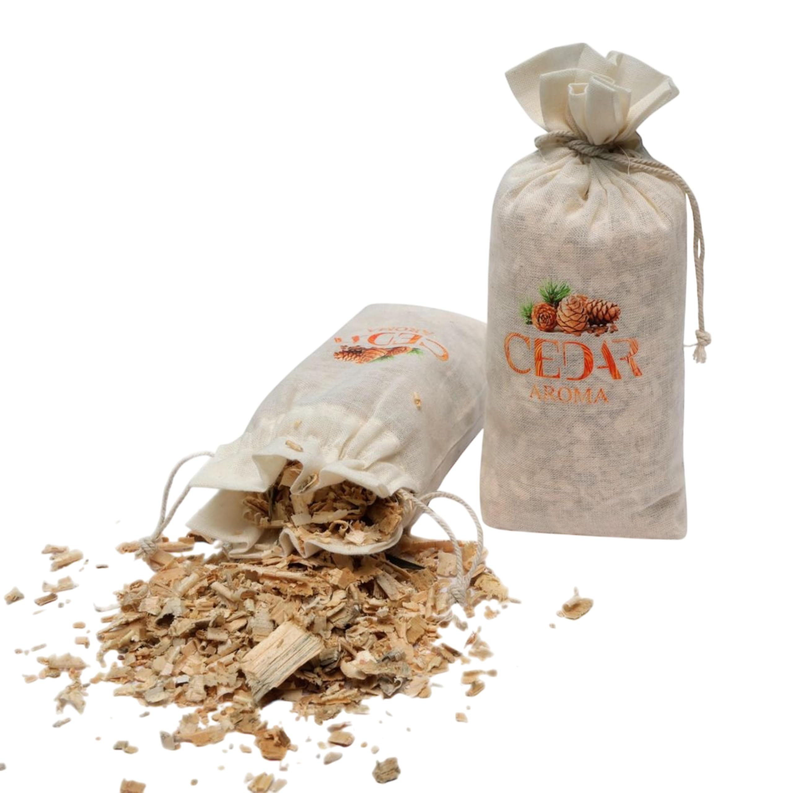 BLOOMAX® Cedar Wood Chips Sachets for Insect Repellent & Fragrance, Ideal for Drawers, Closets & Wardrobes, Pack of 2