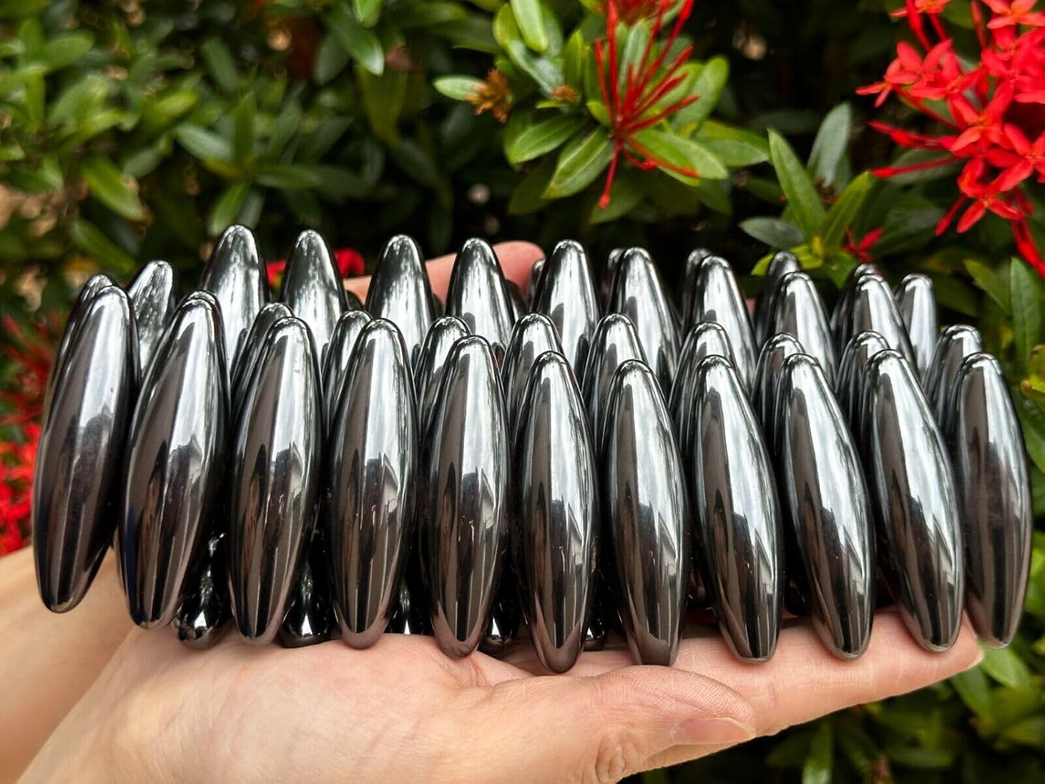 18-Piece Magnet Hematite Oval 2.5", Elliptical Zingers, Large Large Oval Magnet Hematite for Refrigerator, Home, Office, Desk Toy Decoration, Stress Relief