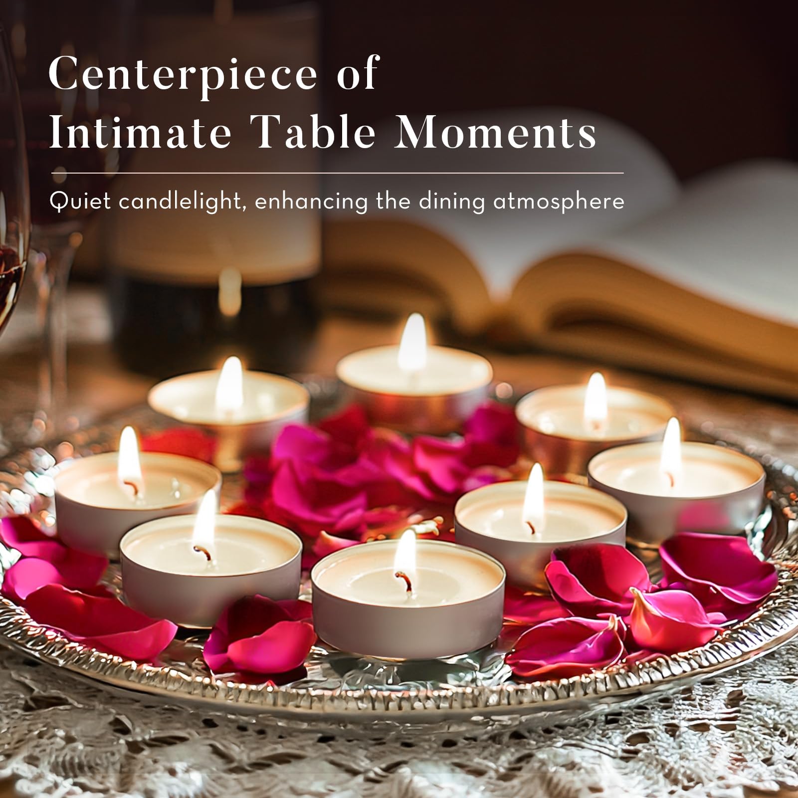 Ashlux 100-Pack Unscented Palm Wax Tea Lights Candles,4.5 Hours Burn — product photo