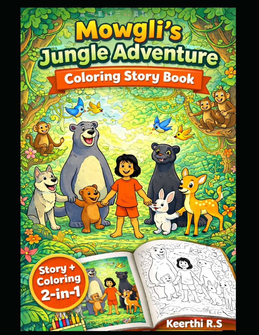 Mowgli’s Jungle Adventure Coloring Story Book