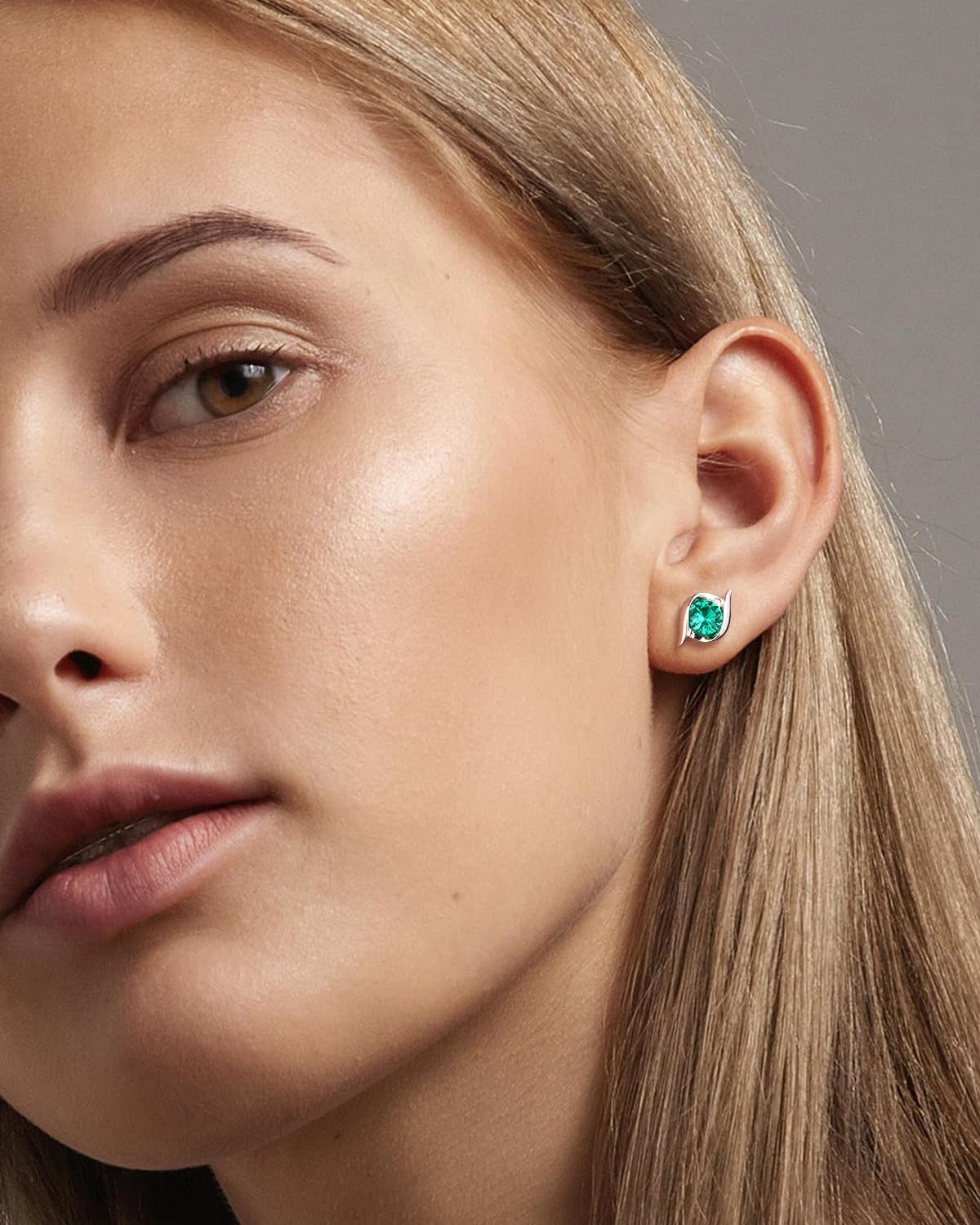 DAYBYDAY Dainty Heart Earrings for Women Hypoallergenic 925 Sterling Silver Moissanite/Ruby/Sapphire/Emerald/Aquamarine Heart Stud Earrings - Image 3