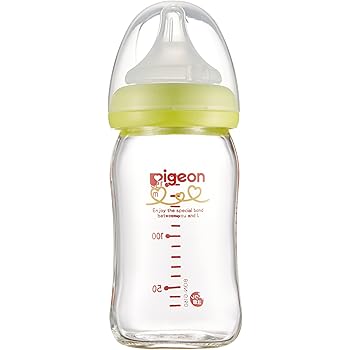pigeon glass milk bottle