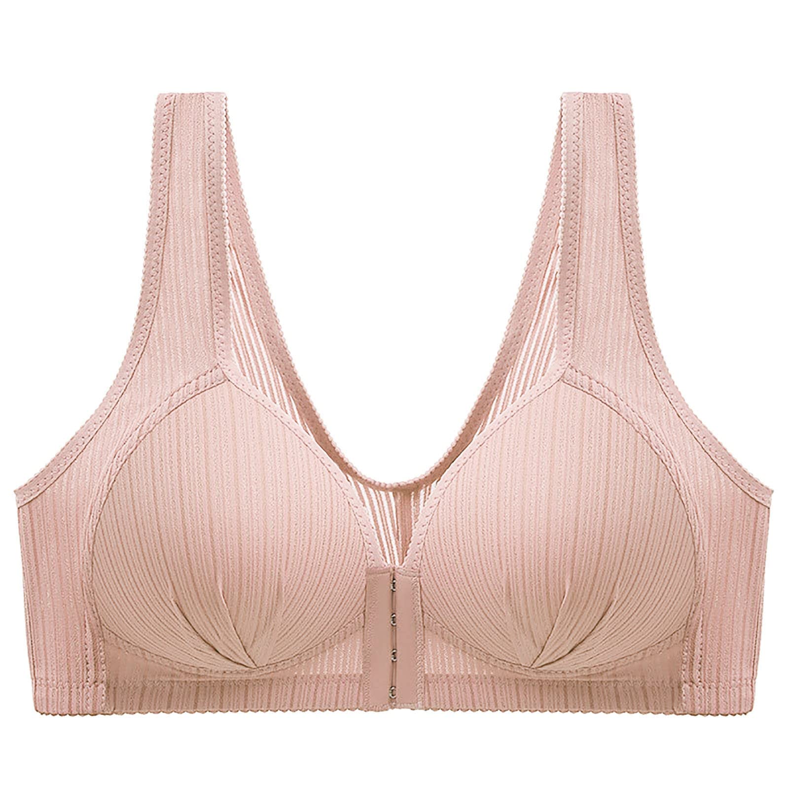 Soutien-gorge de sport à compression sans armature avec boutons devant rose - 8