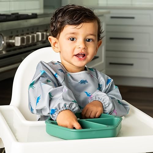 Miniatura 2 de Tiny Twinkle Plato de succión de silicona para bebé, plato dividido con agarre de succión para primeros alimentos y niños que se alimentan solos,