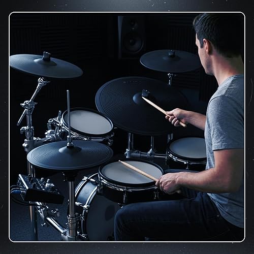 Vista 7 de Lemon Almohadilla de platillo electrónico de doble zona de 9 pulgadas con estrangulador – Platillo de acento compacto/FX para kits de batería