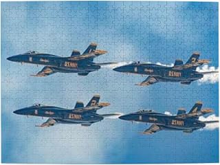 Fun Jigsaw Puzzle for Adults 500 Pieces The Blue Angels Perform at The Wings Over Cowtown Airshow Wall Art Wooden Puzzles Best Brain Exercises Educational Gift Home Decor