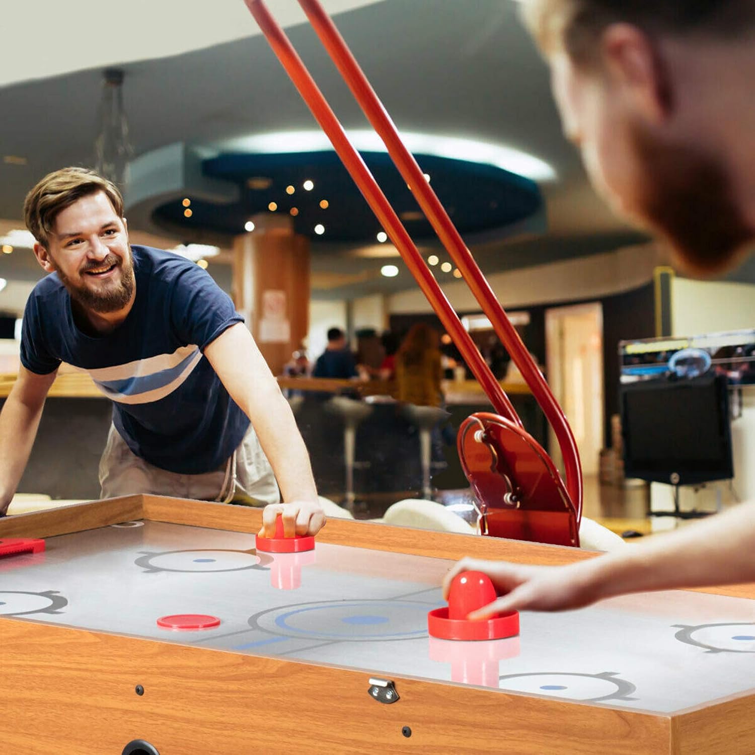 DORTALA 48'' 3-in-1 Multi Game Table, Combo Game Table w/Soccer, Billiard, Slide Hockey, Fun Wooden Game Table for Home, Game Rooms, Arcades, Bars, Parties, Family Night