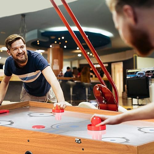 Miniatura 4 de DORTALA Mesa de juego múltiple 3 en 1 de 48 pulgadas, mesa de juego combinada con fútbol, billar, hockey deslizante, divertida mesa de juego de