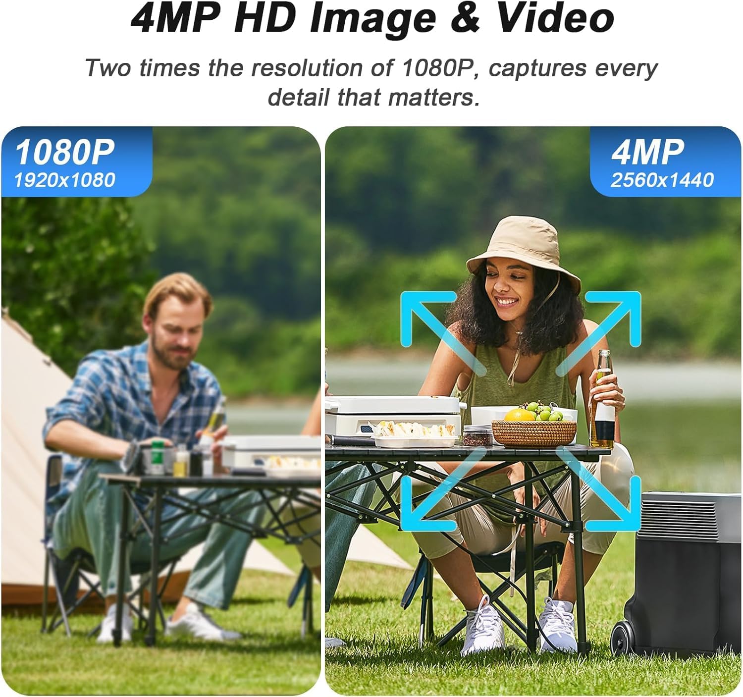 SANSCO Dual Lens PTZ Solar Camera Wireless Outdoor, 5G/2.4G WiFi Home Security Cameras, Solar Panel Battery Powered, 360° View, 4+4MP 2K Color Night Vision, 2-Way Audio, PIR Detection,100% Wire-Free - Image 5