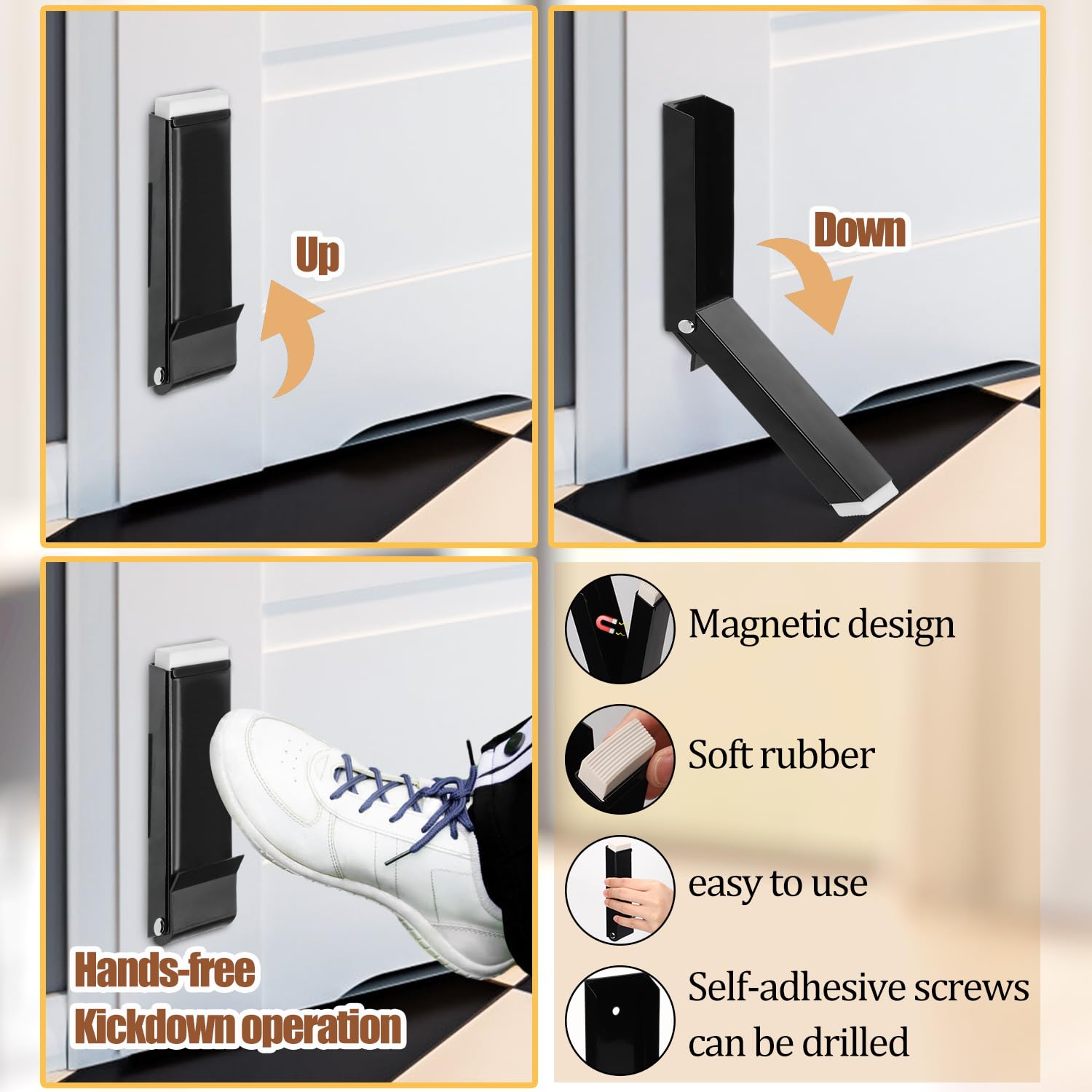 Aazon.co: Door Stop, No Drilling Door Stoppers to Keep Door Open