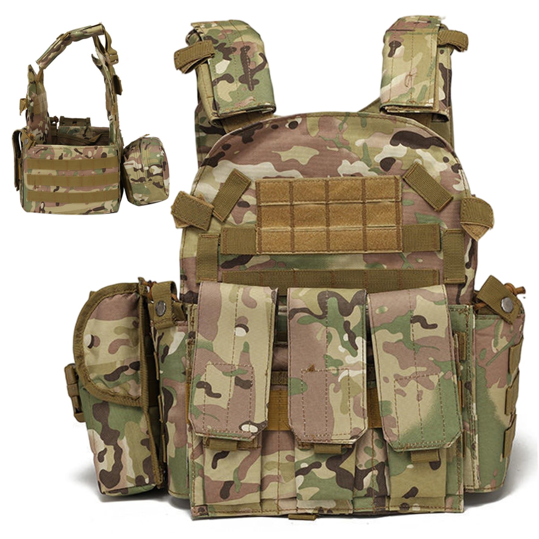 Gilet Softair, portapiatti Multifunzionale Molle - Gilet Traspirante Regolabile per attività all'aperto, Allenamento, Sicurezza