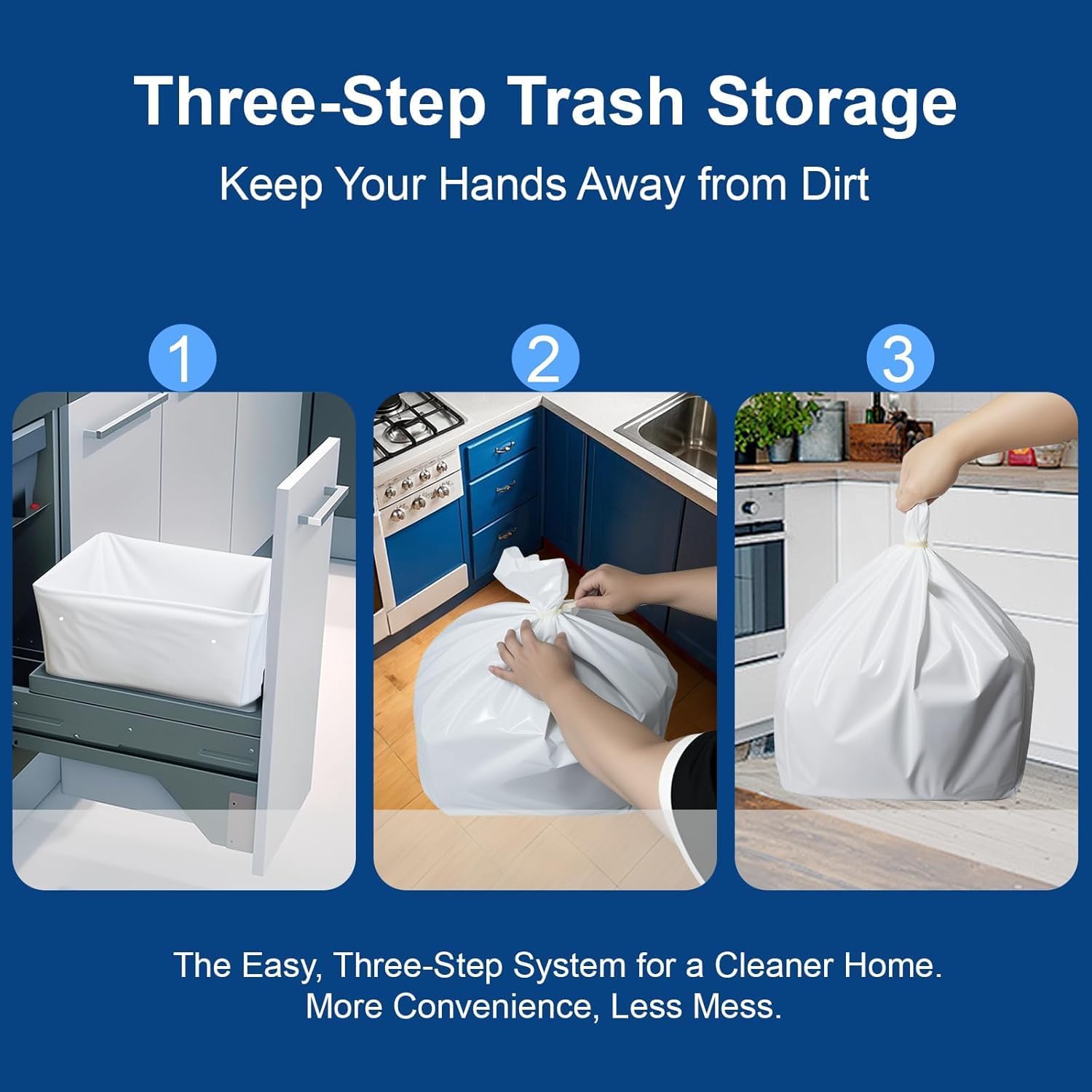 60 Count Trash Compactor Bags,Fits 15 Inch Rectangular Drawer Compactors, White Heavy Duty Compressed For Home Office Kitchen Bathroom Bedroom Pets Livingroom, 15 Gallon Capacity